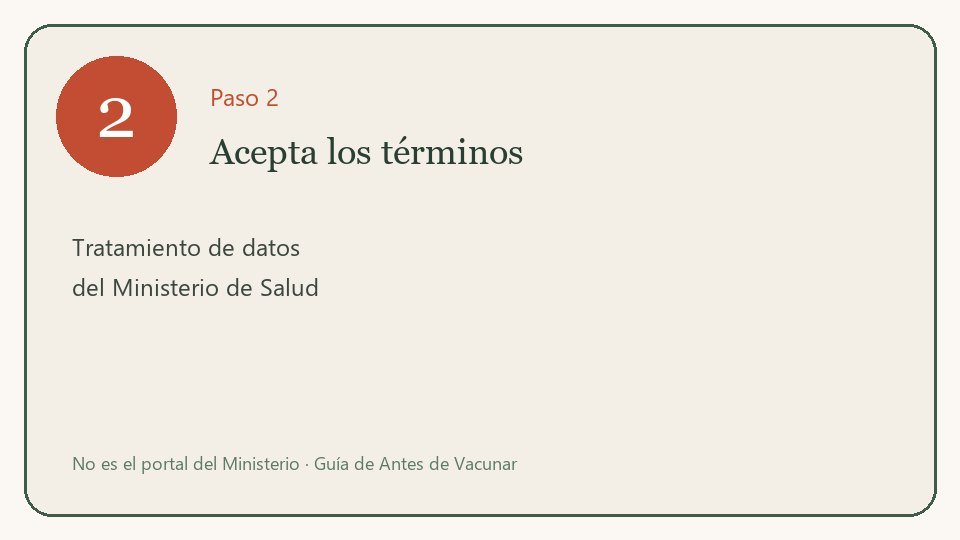 Paso 2: acepta los términos del Ministerio