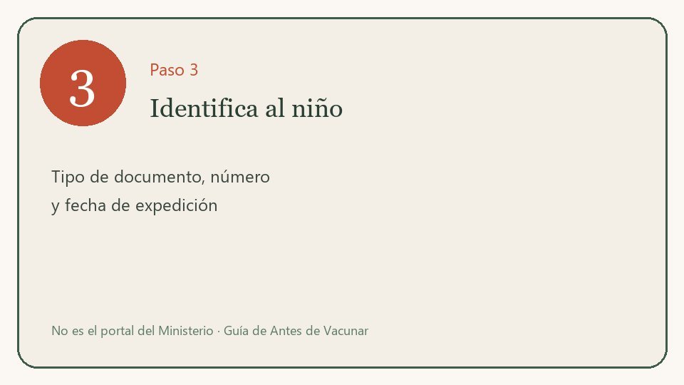 Paso 3: identifica al niño con el documento correcto