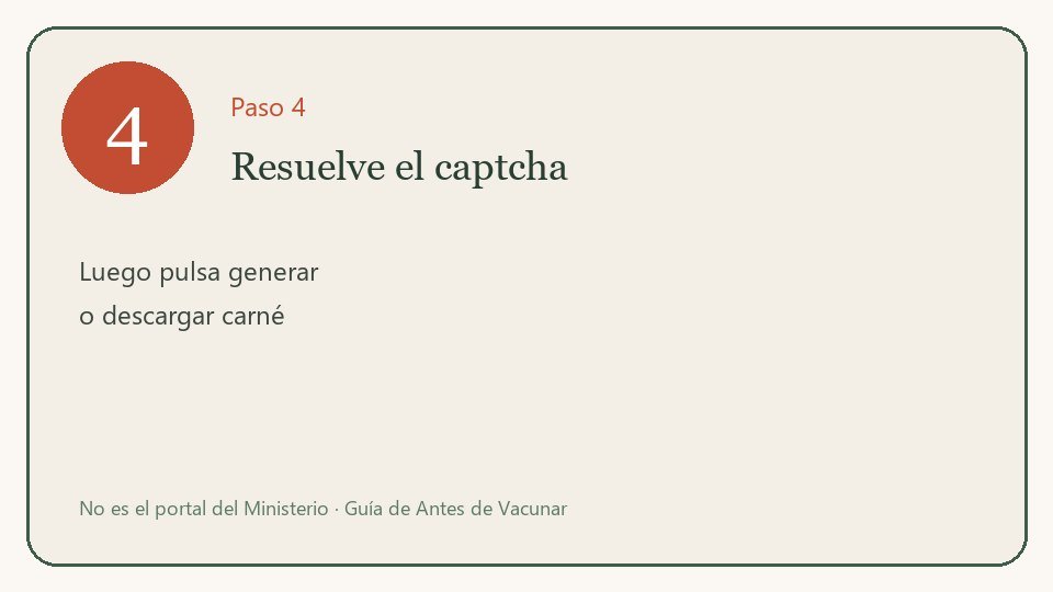 Paso 4: captcha y generar carné