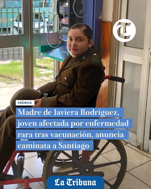 Carmen Pacheco camina para exigir tratamiento para su hija, afectada tras una vacuna